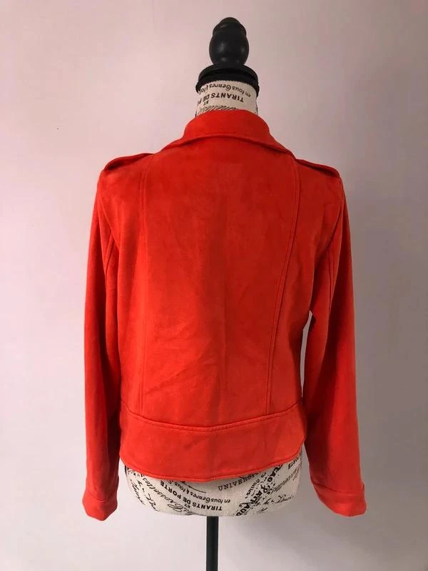 Jacket / Orange suede effect Perfecto – La Halle – Size 38 (M) – photo 3